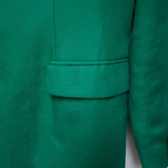 Women’s Charter Club 100% Linen Kelly Green Classic Career Blazer Size 10 NWOT - Picture 5 of 13